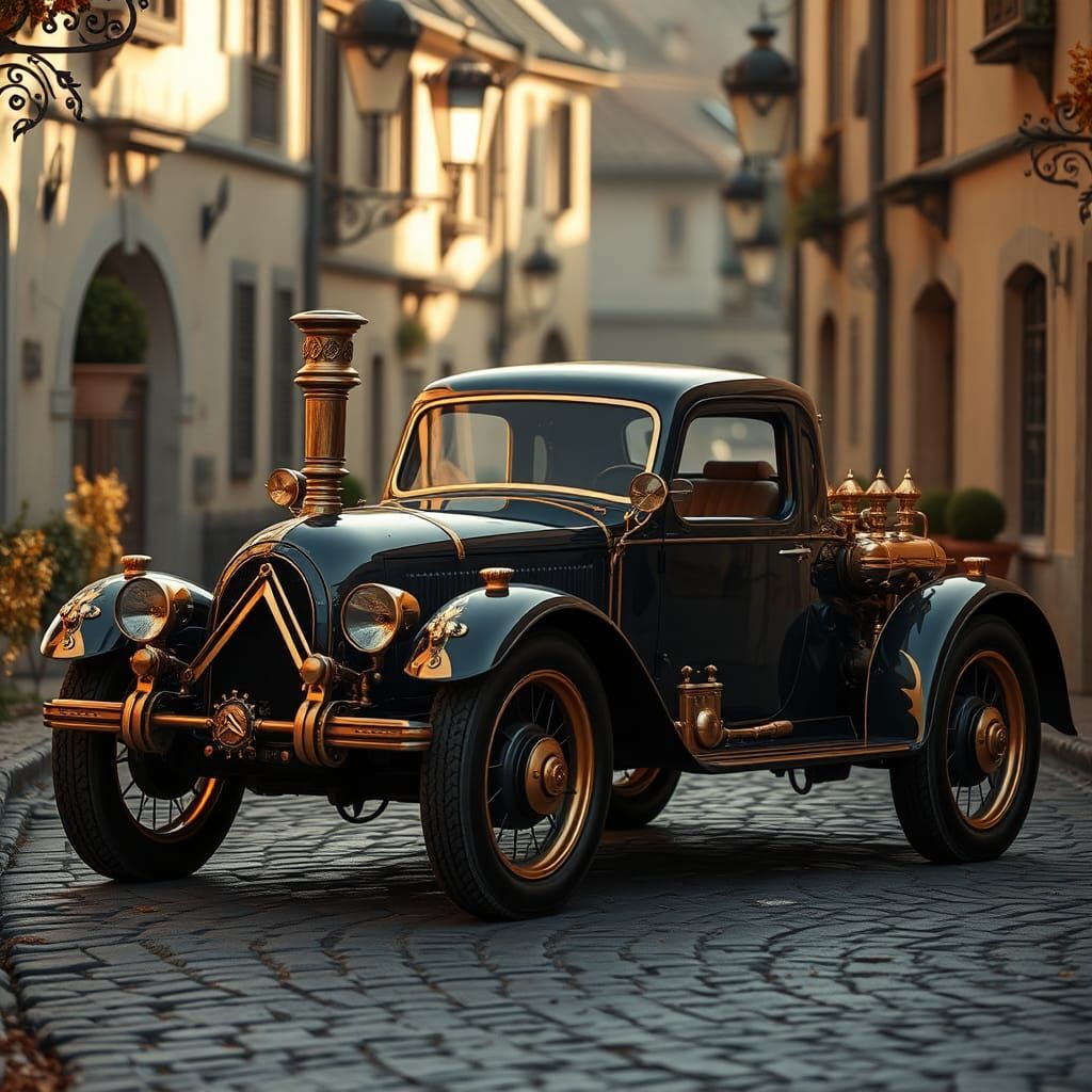 Steampunk Citroën Concept in Art Nouveau Village