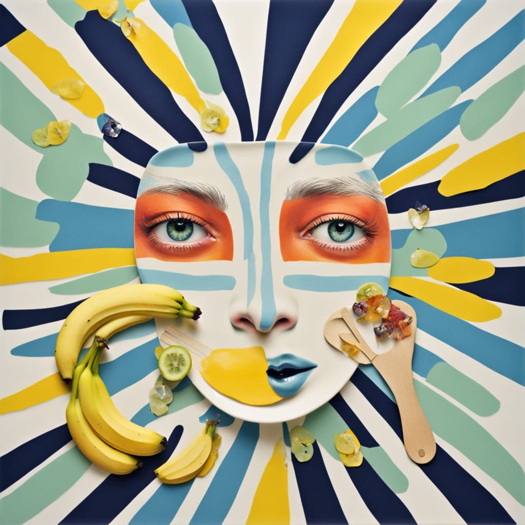 Whimsical Portrait with Colorful Details