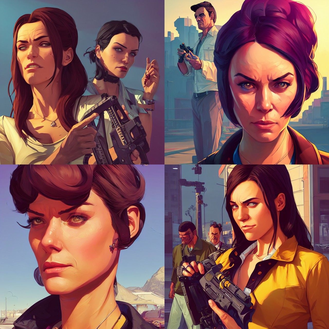 Woman's Portrait in Borderlands Cel-Shaded Style