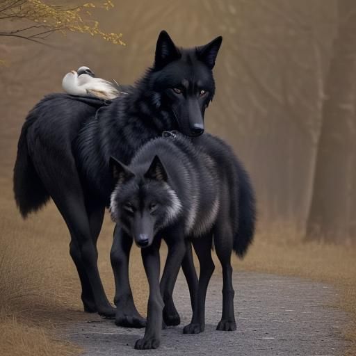 Wolf Pup Dreams on Swan's Back