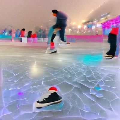 Elegant Ice Skater on Frozen Rink