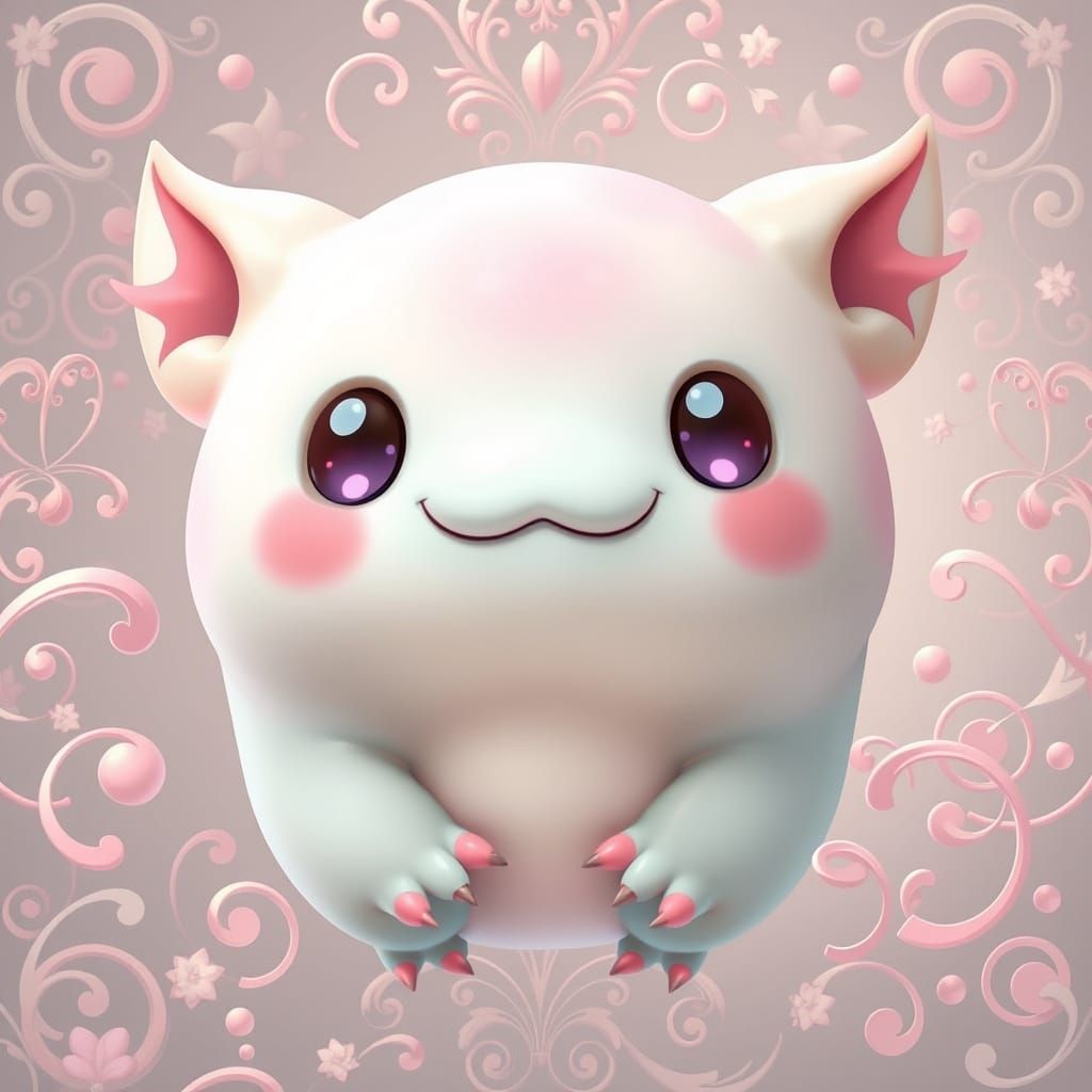 Cute Anime Monster with Intricate Patterns