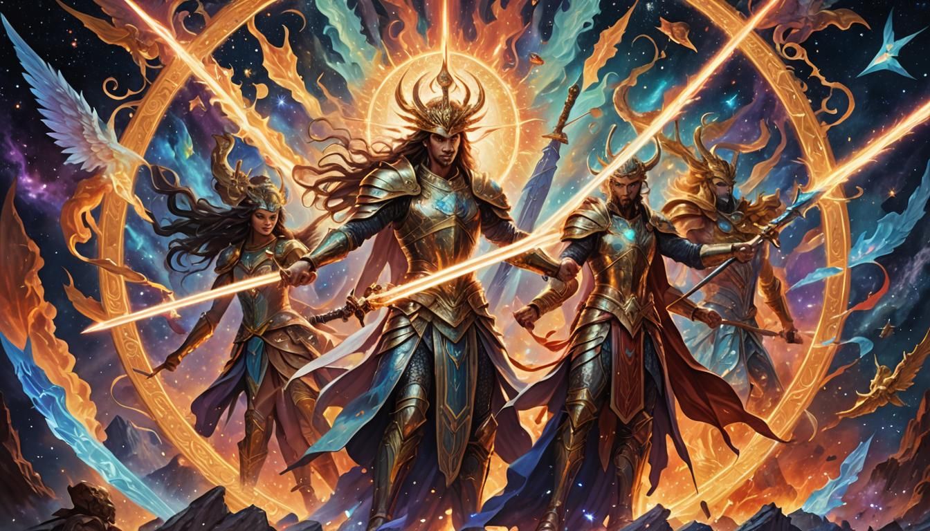 Angelic War Prophecy in Astral Cosmic Style