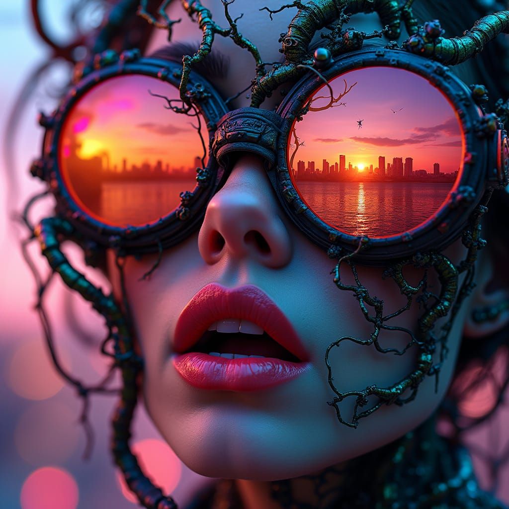 Surreal Digital Art Portrait of a Woman in Awe