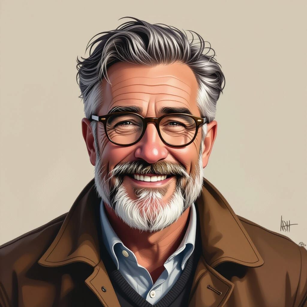 Elderly Man Contemplating Life and Happiness