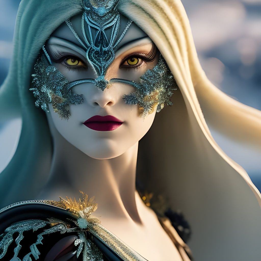 Filigree Cyborg Gremlin in Solarpunk Alien Landscape