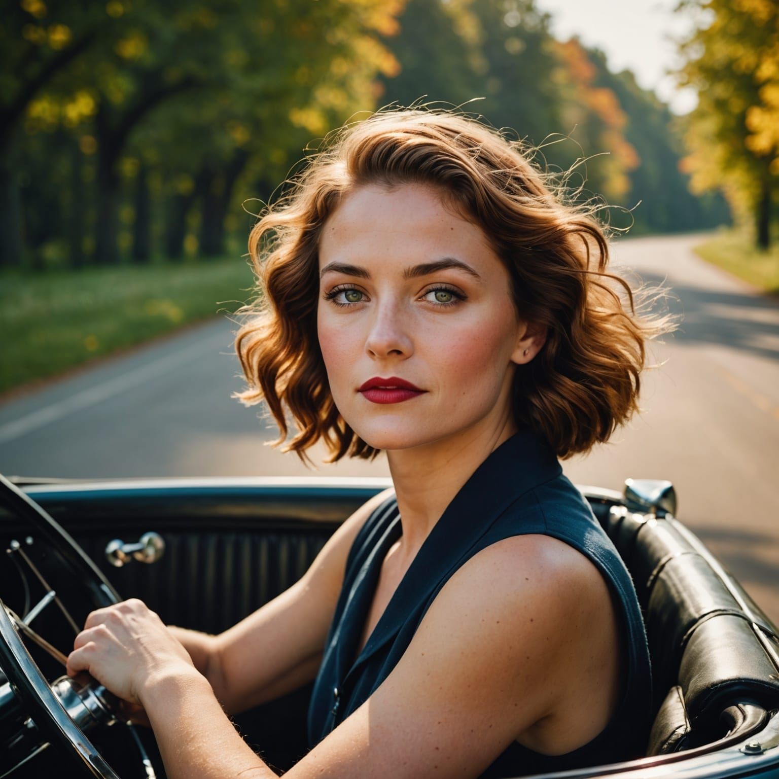 Roaring Twenties Beauty on a Joyful Drive