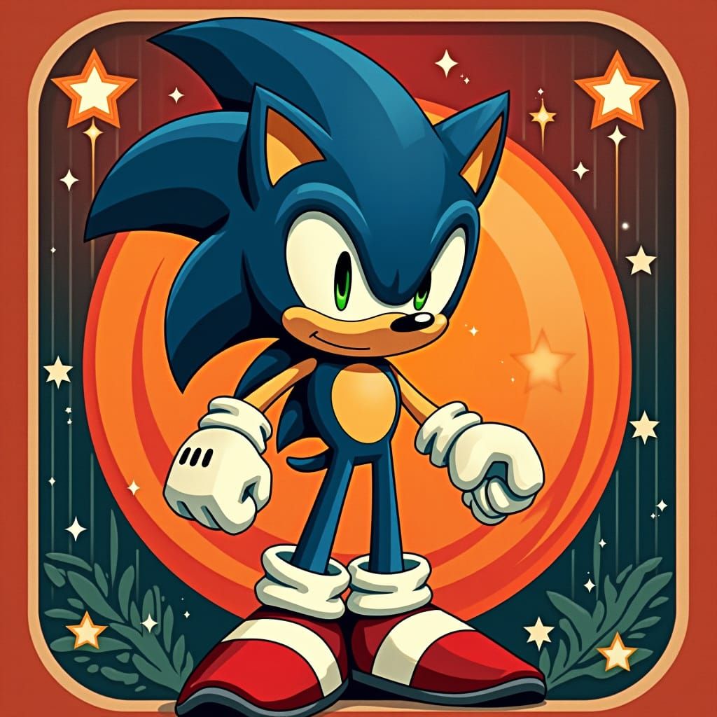 Art Deco Abstract Sonic the Hedgehog