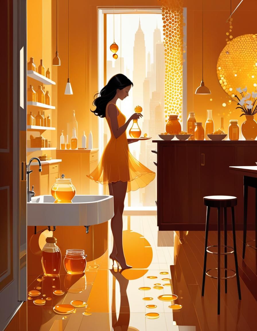 Honey Tasting: Digital Illustration in Cel-Shaded Style