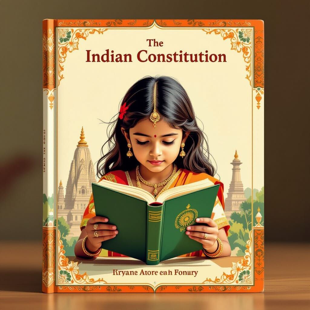 Young Indian Girl Reads Constitution Cover Design