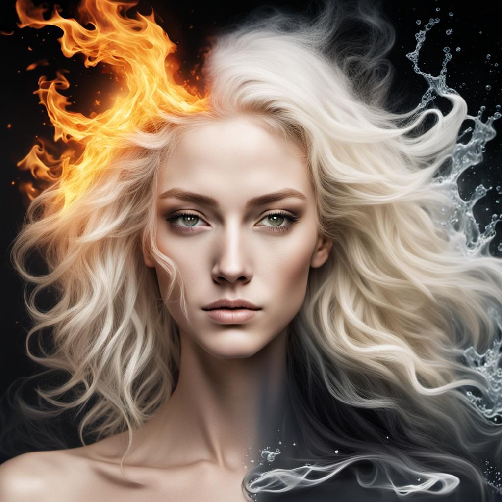 Girl's Duality: Impressionist Portrait of Mixed Emotions