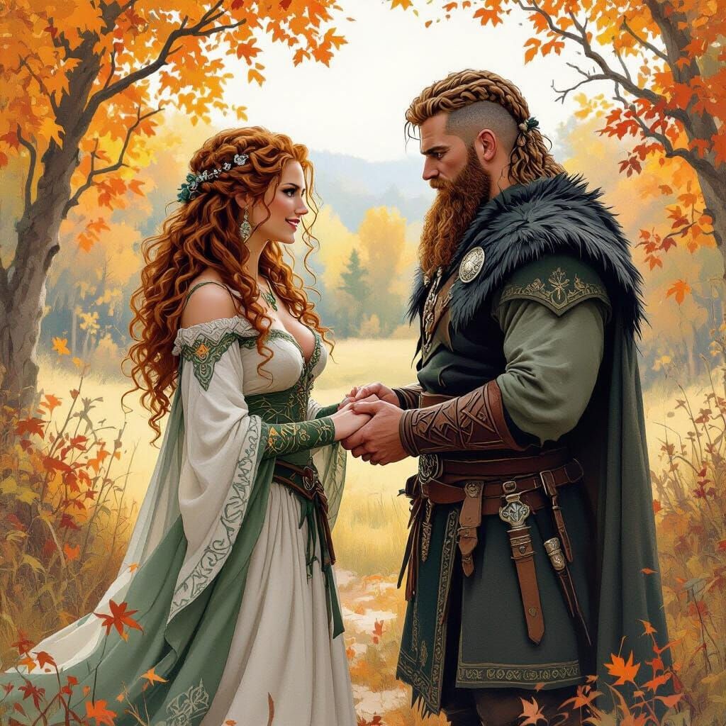 Viking Wedding in Autumnal Fantasy Style