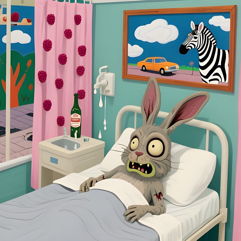 Surreal Rabbit in a Strange World: Expressionist Style