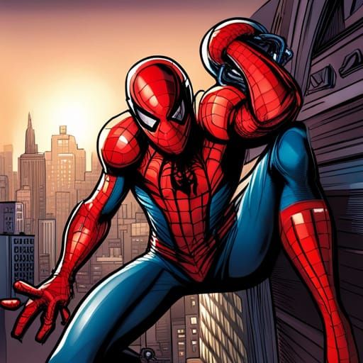 Dynamic Spiderman Comic Book Art