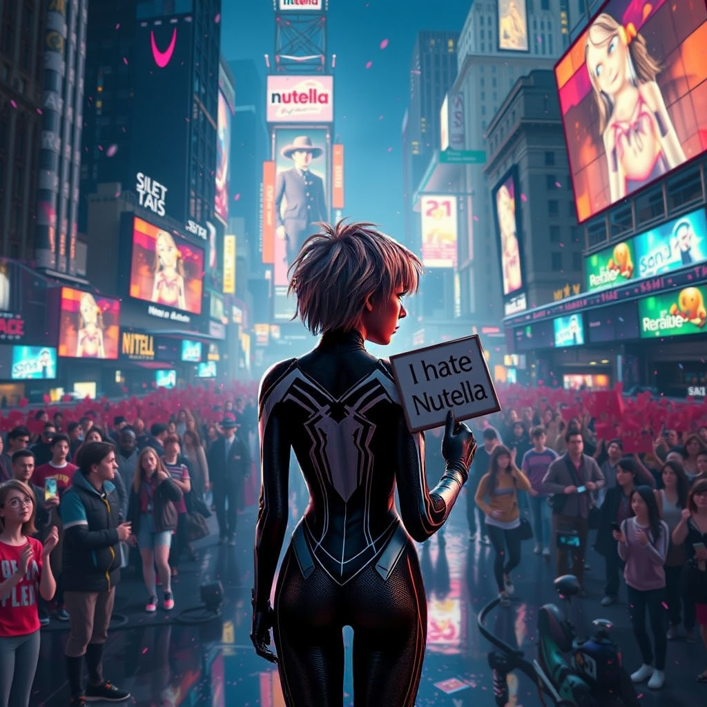 Ghost Spider at Taylor Swift Concert in Vibrant Cityscape