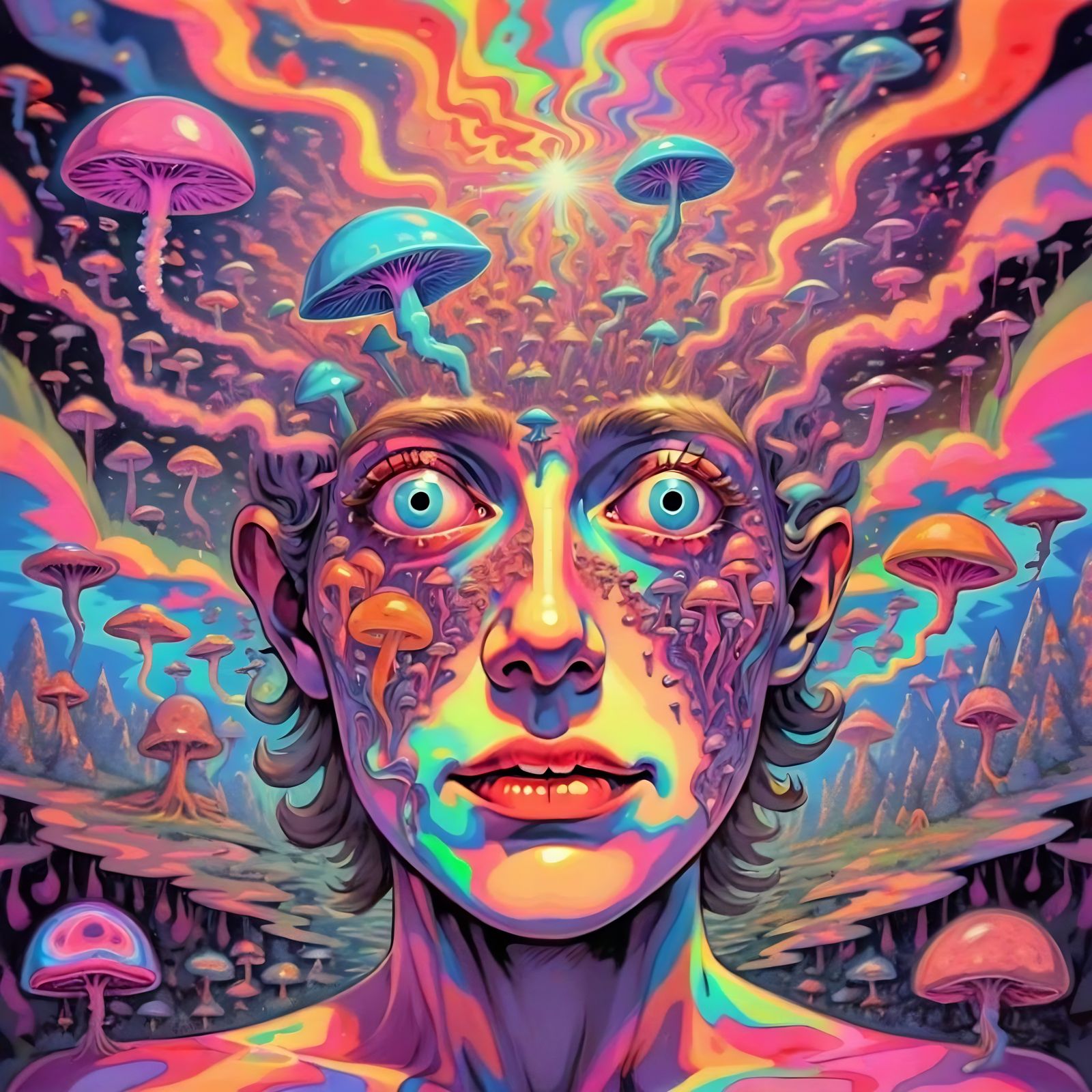 Surreal Psychedelic Psychosis Visualized