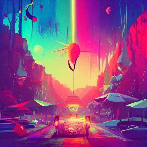 Exotic Animals at a Fantasycore Carnival