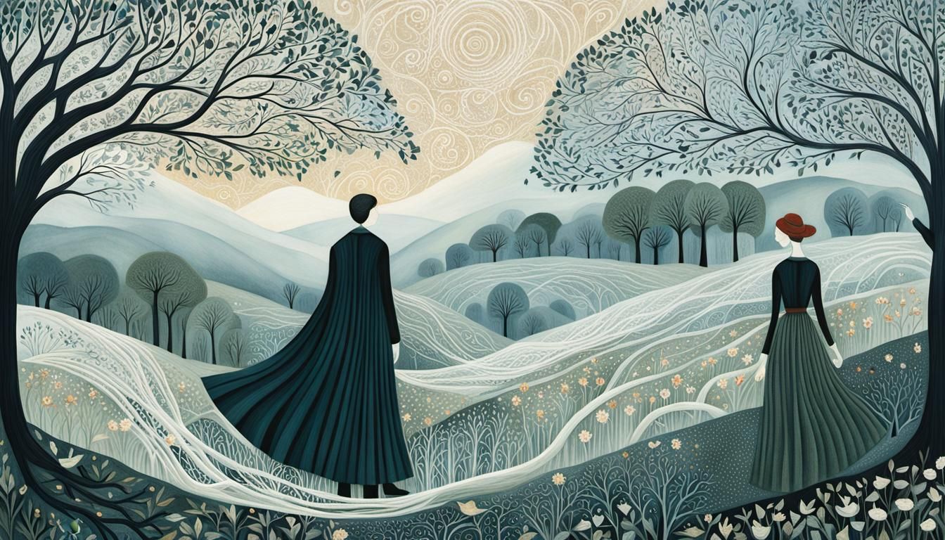 Ethereal Figures in Dreamlike Mindscape Concept Art