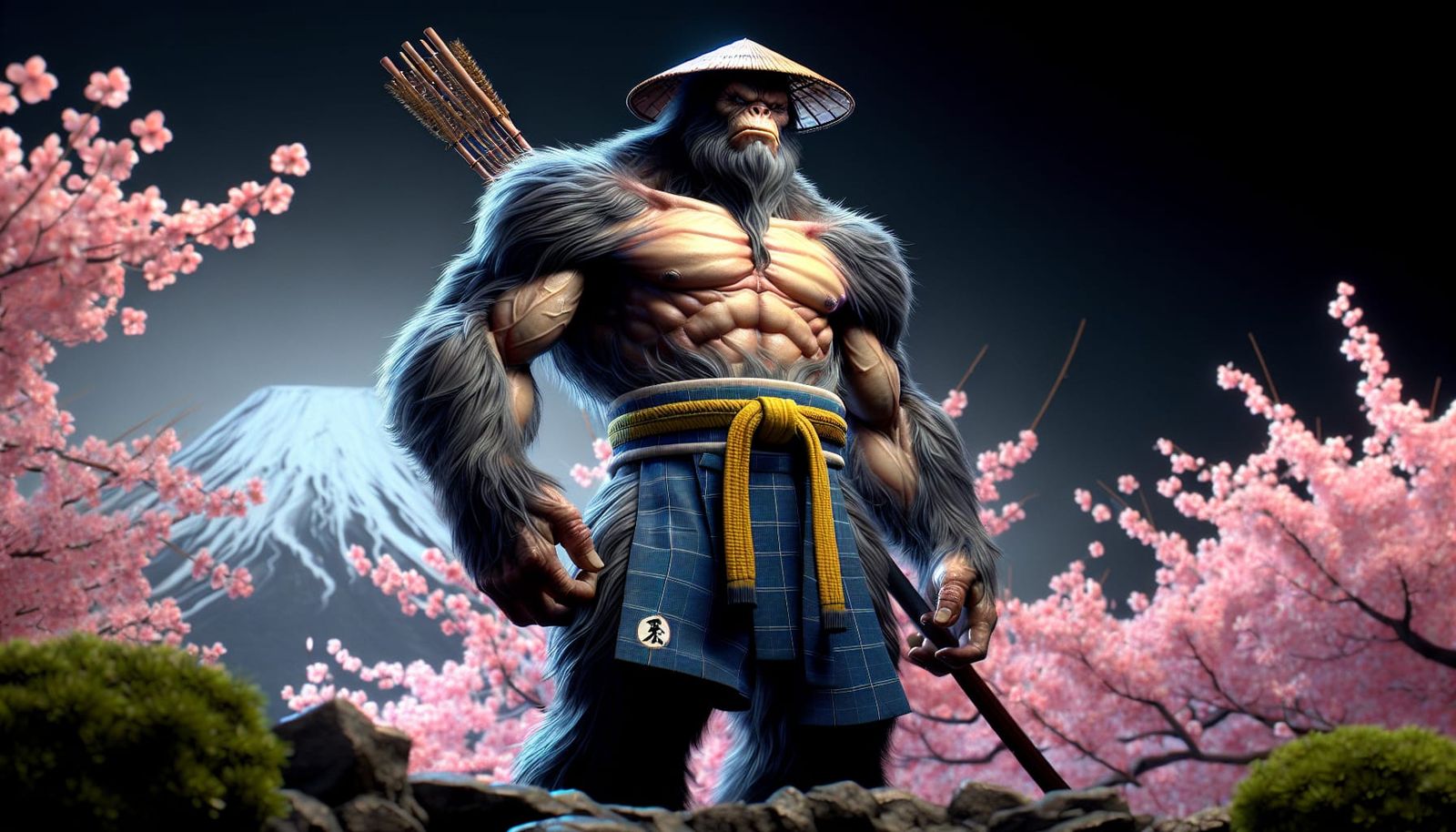 Japanese Sasquatch Mutant Superhero in 3D