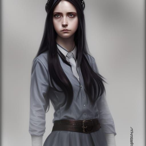 Fantasy Portrait: Young Woman in Magical School Uniform