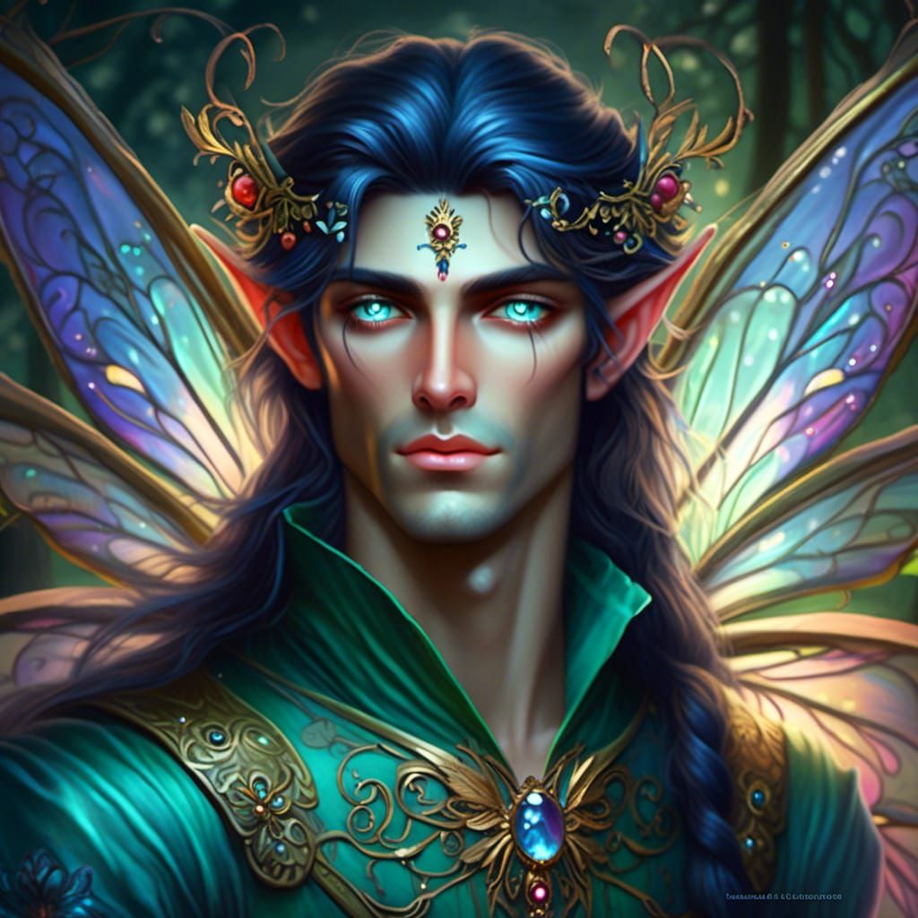 Ethereal Male Fairy Digital Painting