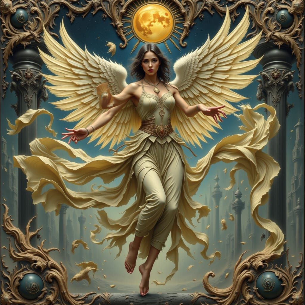 Graceful Angel Warrior Dancer in Motion