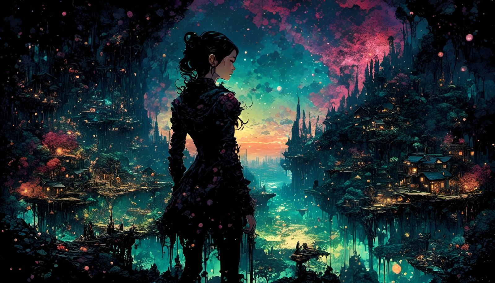 Eco-Hacker Girl in 2D Pixel Art Style