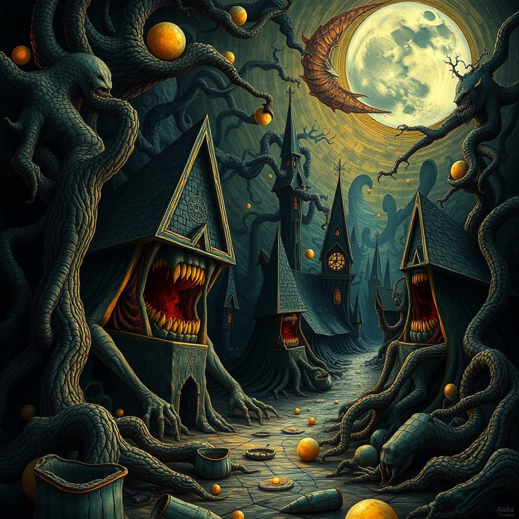 Vivid Nightmares in a Merging of Medieval and Surreal Worlds