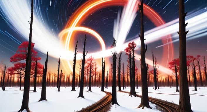 Crimson Forest: Star Trails in Astrophotography