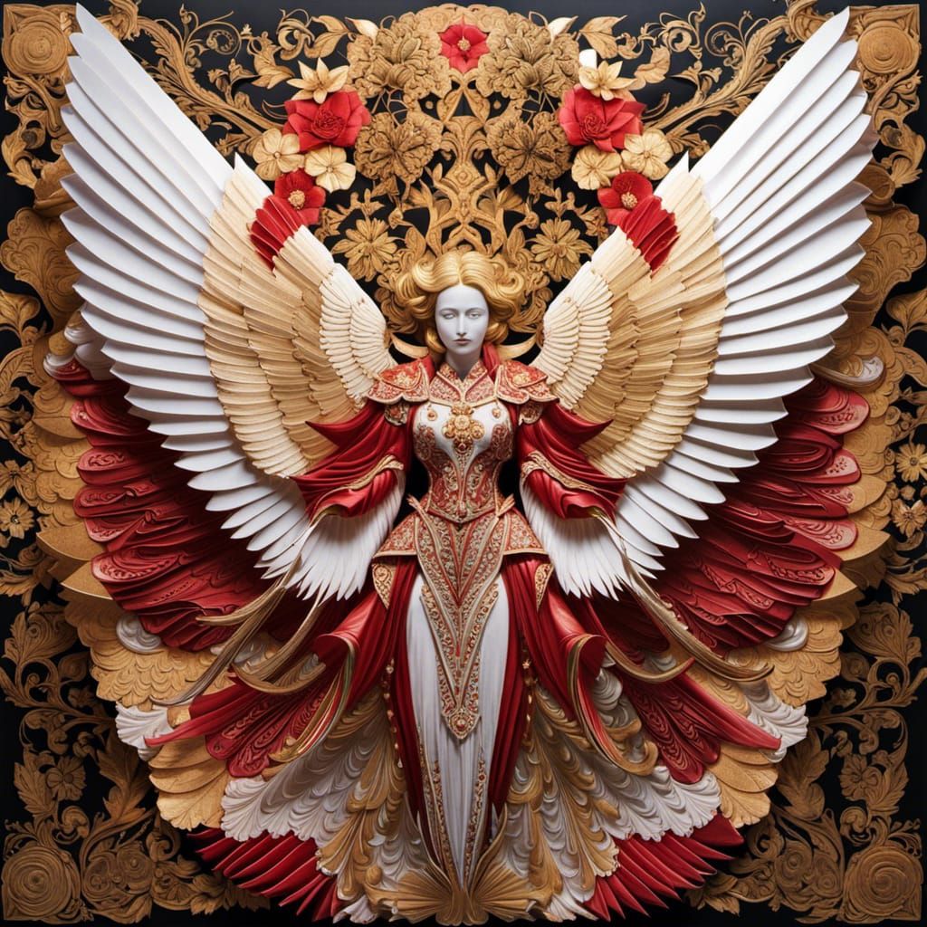 Origami Agape Angel Arised from the Battle Angel Mnemomeon