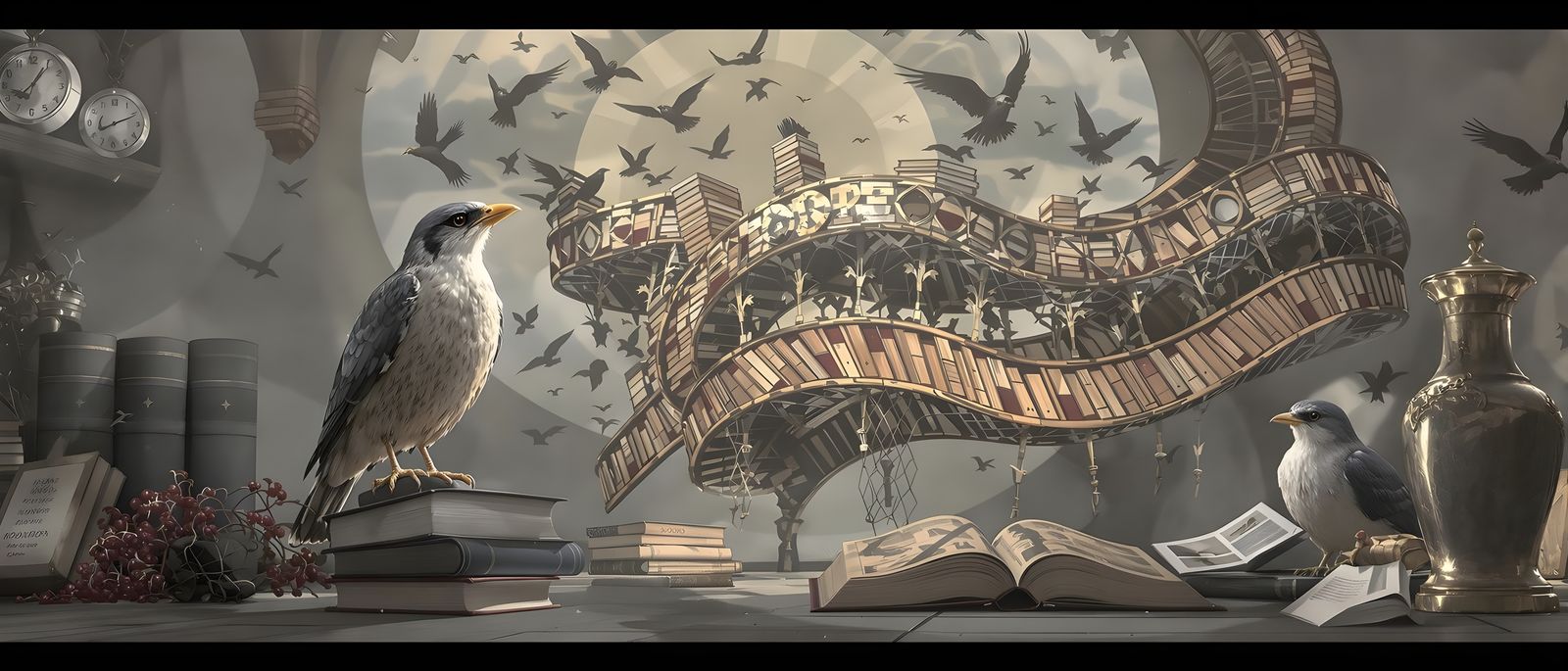 Mysterious Boreal Realm in Dark Fantasy Style