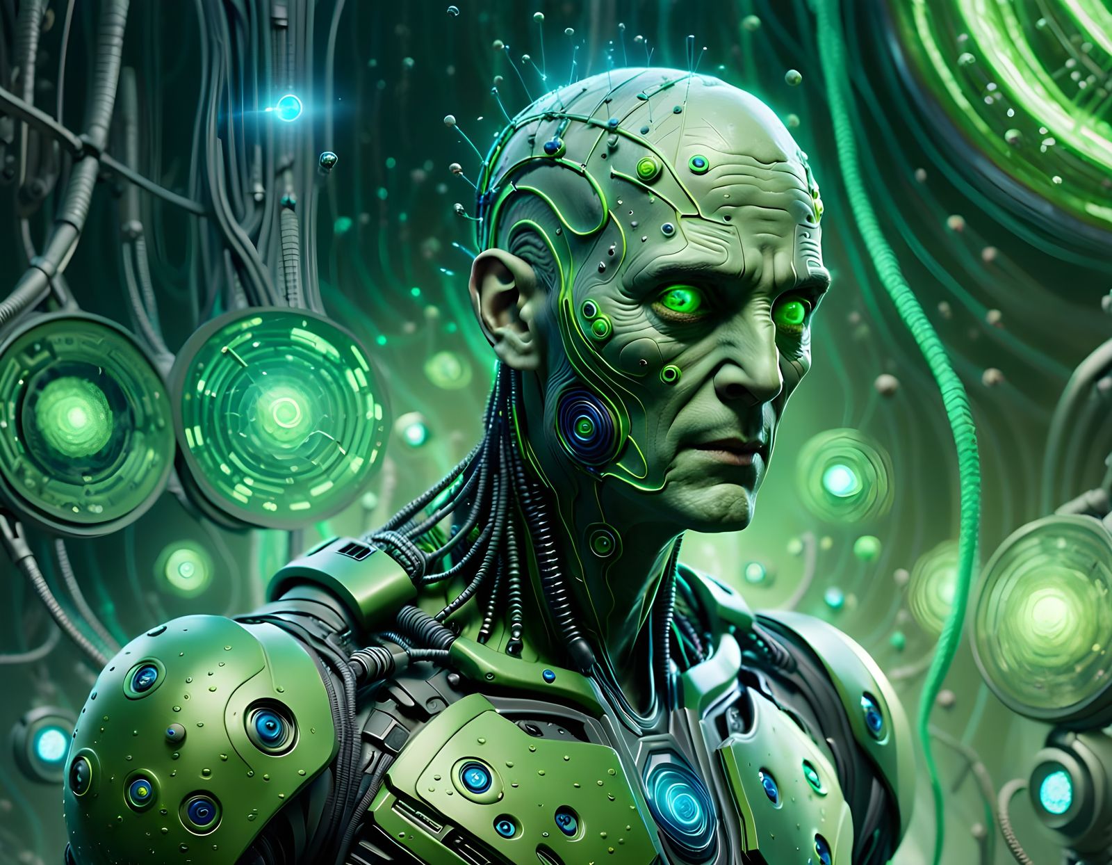 Brainiac in Hyperdetailed Matte Painting Style