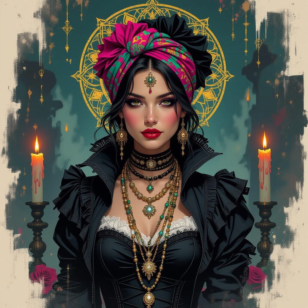 Mystical Angel in Victorian Attire