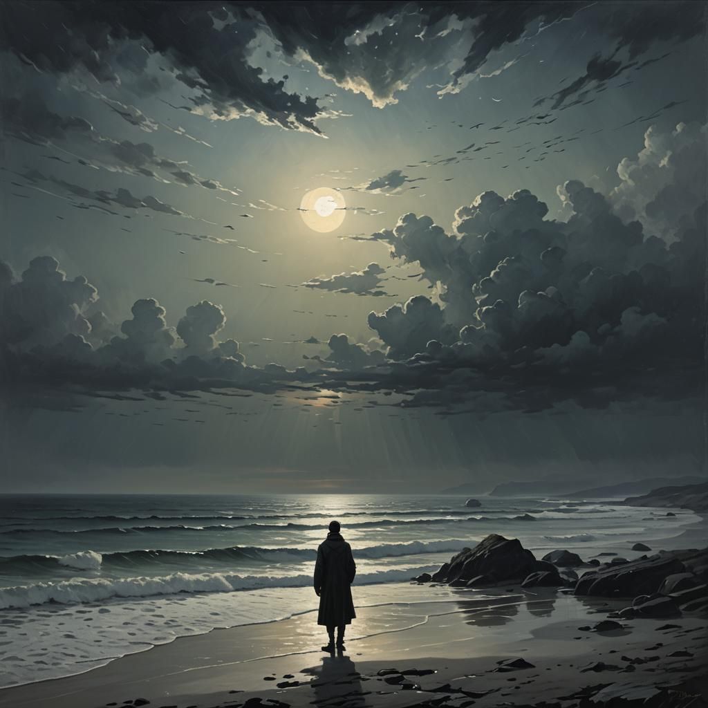 Surreal Seascape: Blending Night and Day