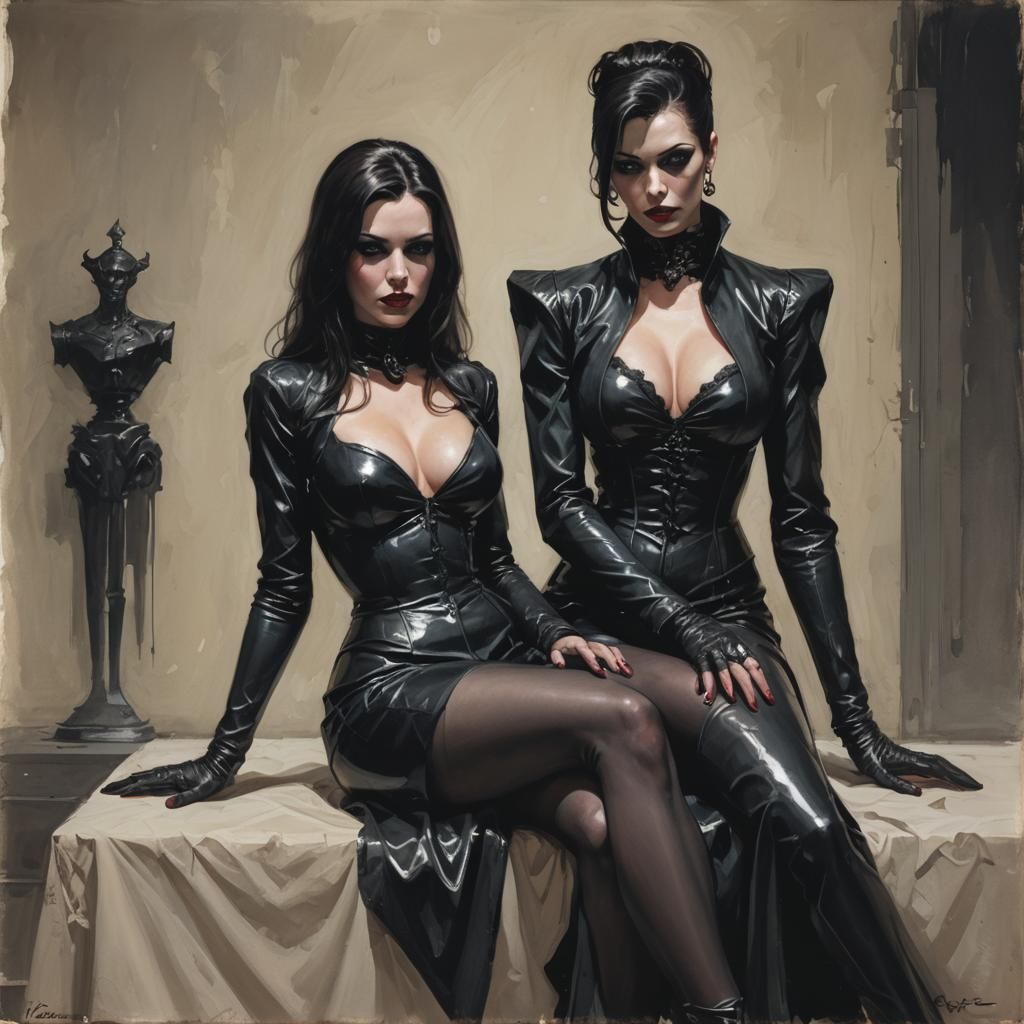 Sinister Mistress and Submissive Digital Art