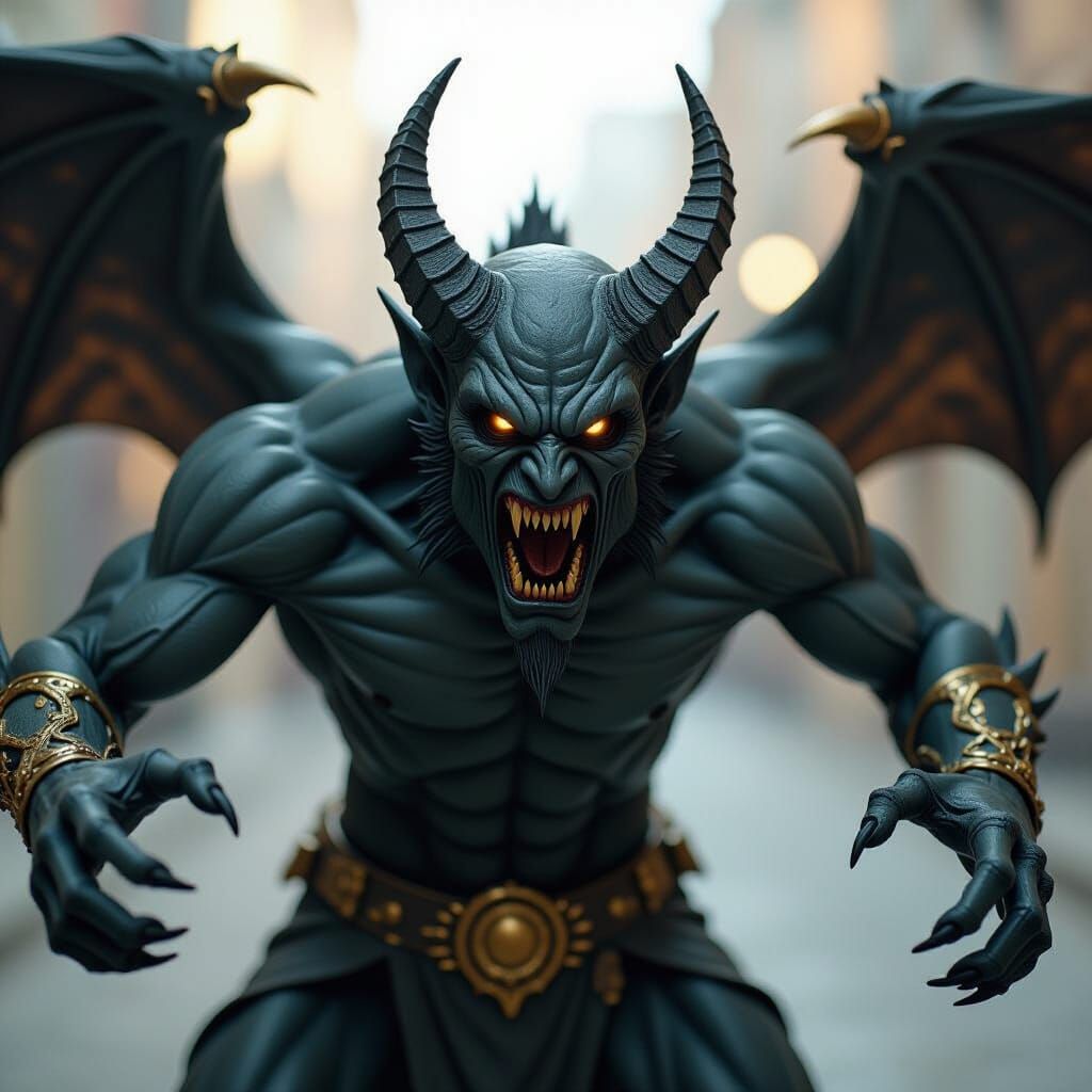 Dark Alabaster Demon Reaching Out, 35mm Film Style