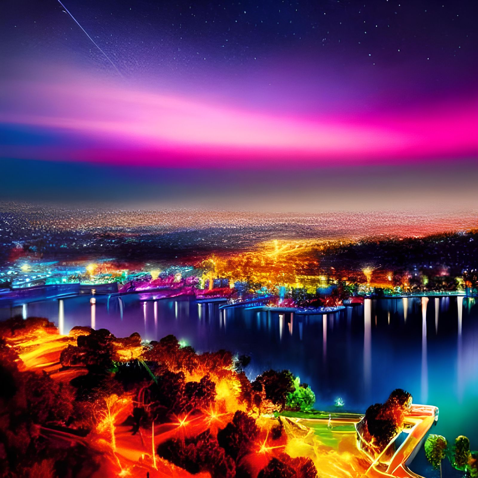 Fantasy Cruise Ship at Sunset: Geometric Vector Art