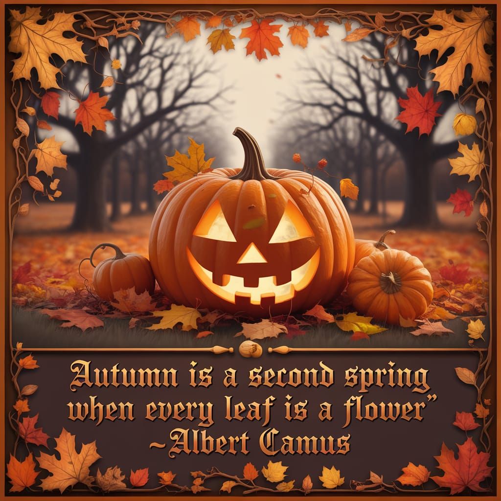 Autumn Magazine Graphic Design with Spooky Pumpkin