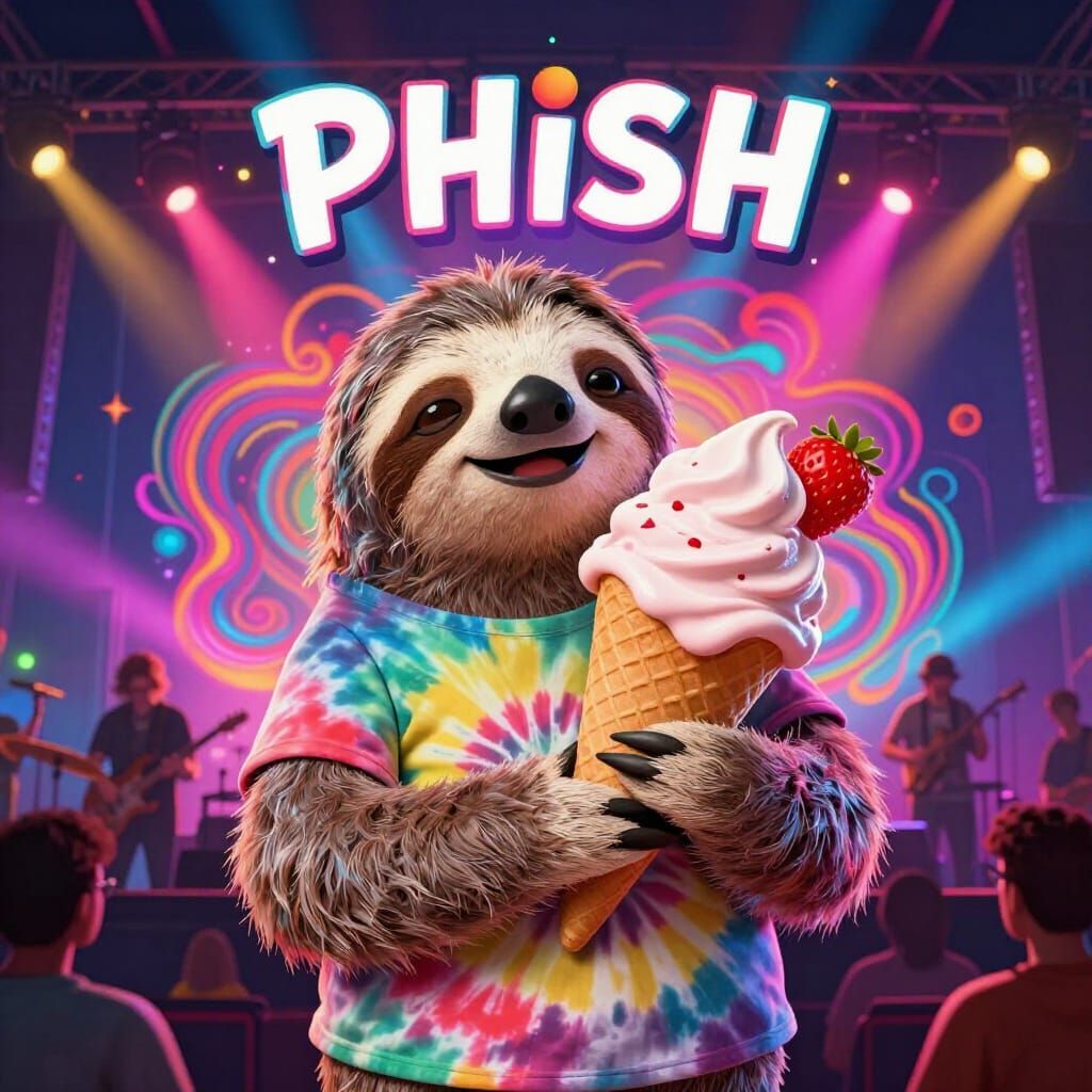 Sloth Hugs Ice Cream at Psychedelic Phish Concert