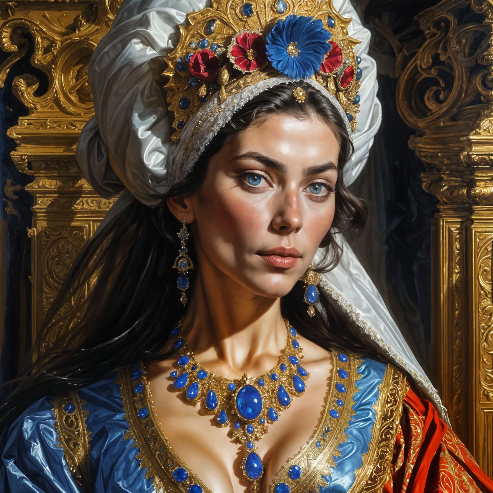Baroque Rococo Persian Queen Portrait