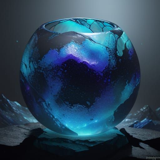 Ethereal Glass Odyssey in Iridescent Hues