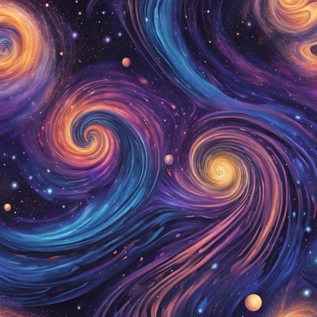 Surreal Cosmic Masterpiece in Vibrant Oil Painting Style