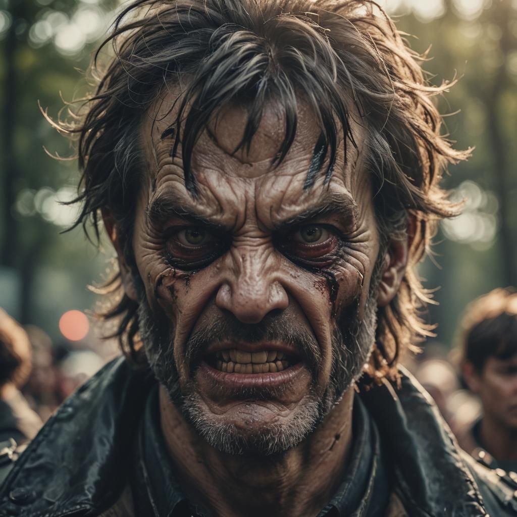 Sinister Face of Hatred: Cinematic Film Still