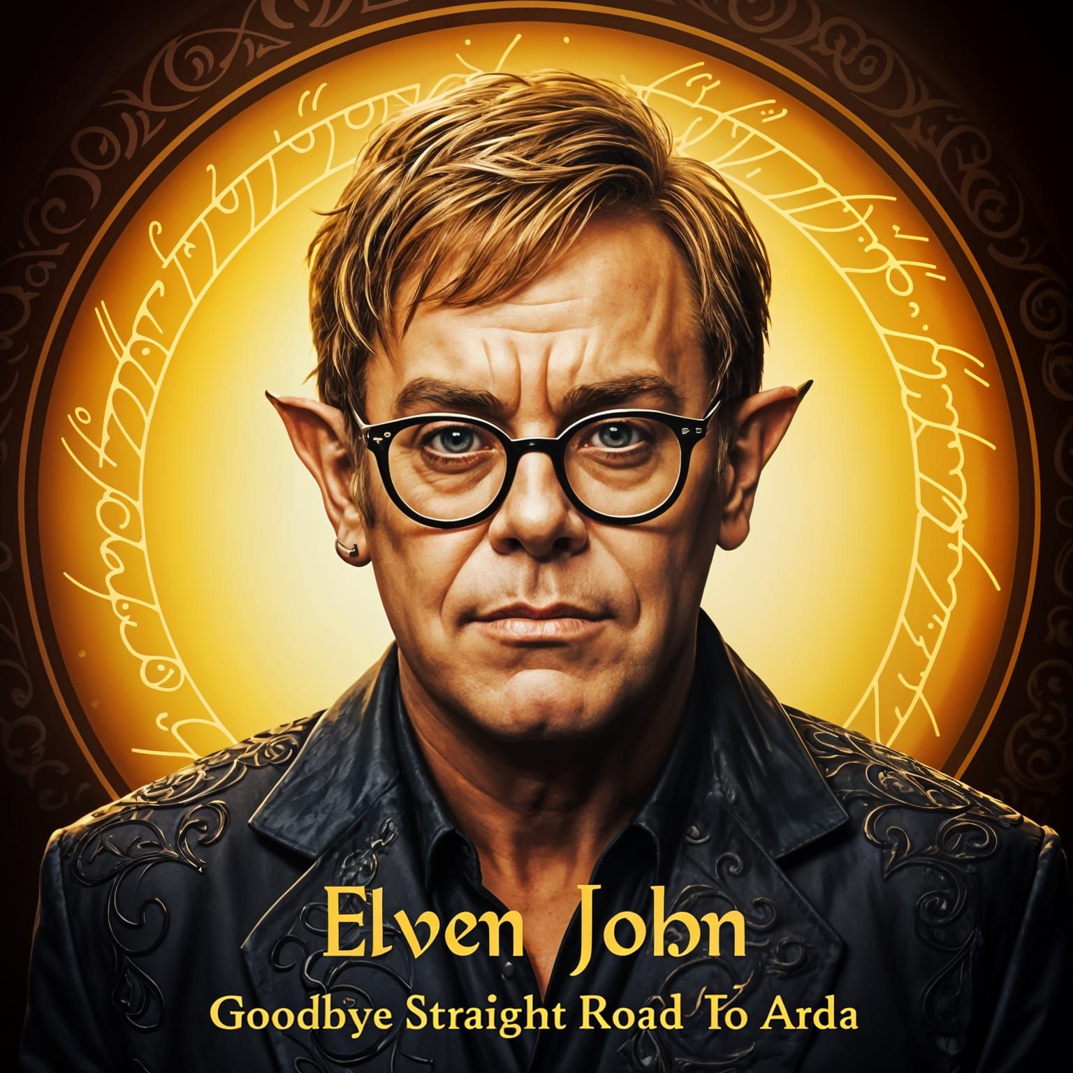 Elton John as Elven Musician in Elegant Portrait