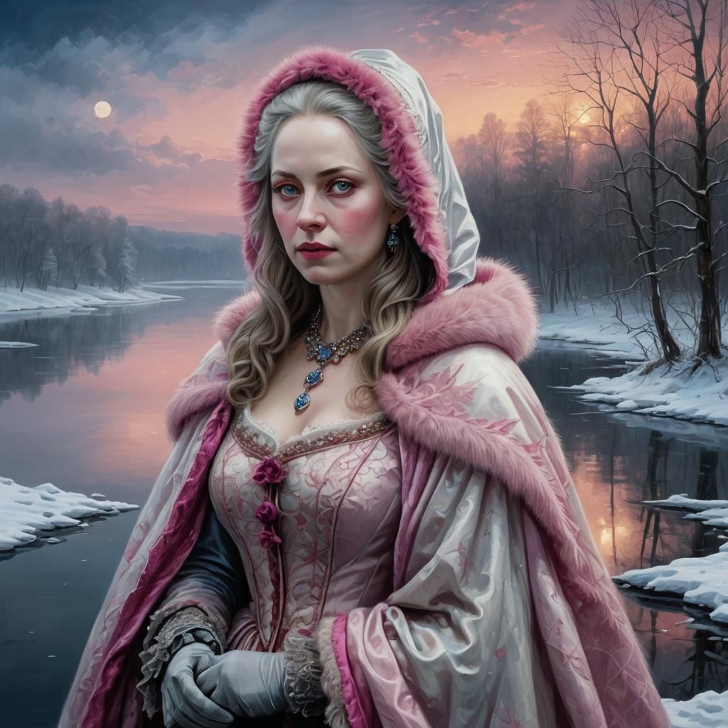 Catherine in front of lake