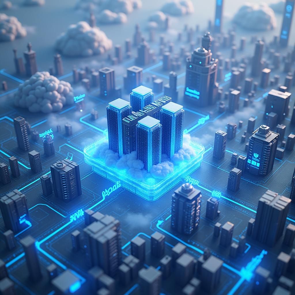 Hybrid Cloud Architecture in Fantasy Concept Art