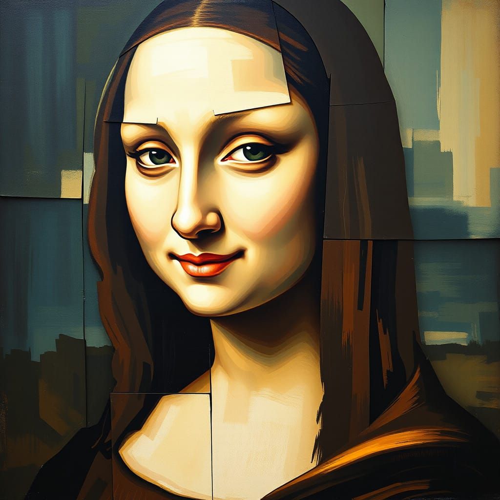 Mona Lisa in Cubist Style