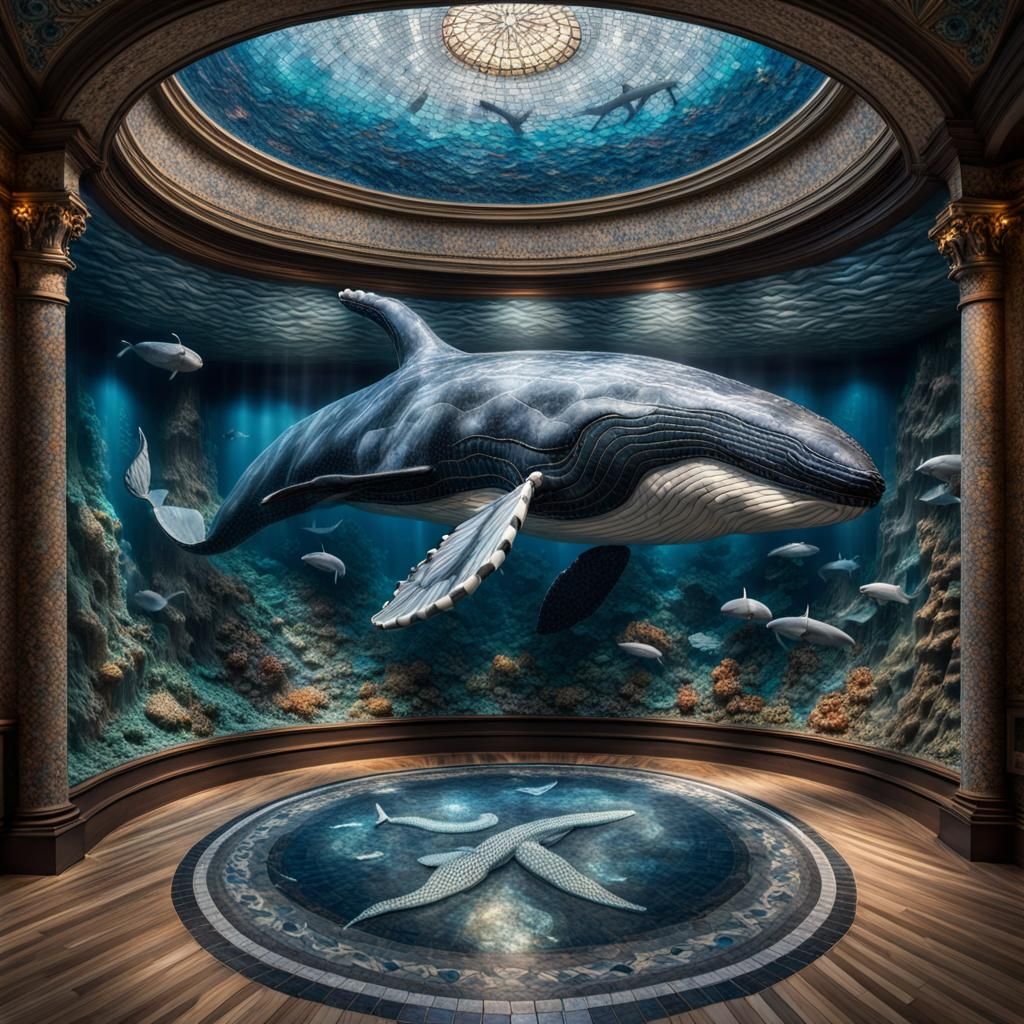 mosaic of gorgeous whale