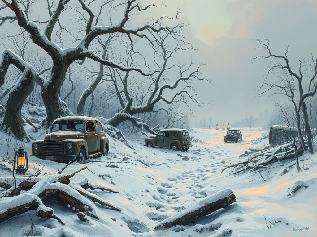 Post-Apocalyptic Landscapes in Neo-Primitivism Style