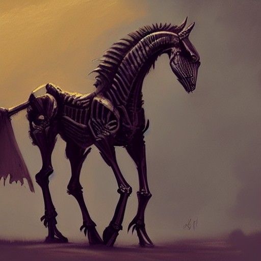 Sinister Skeleton Horse Inspired by Greg Rutkowski